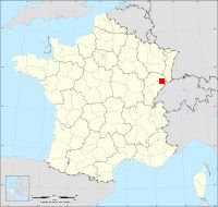 Localisation de Courcelles-lès-Montbéliard, code postal 25420