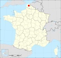 Localisation de Quiestède, code postal 62120