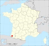 Localisation de Béguios, code postal 64120