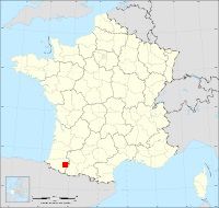 Localisation de Mazères-Lezons, code postal 64110